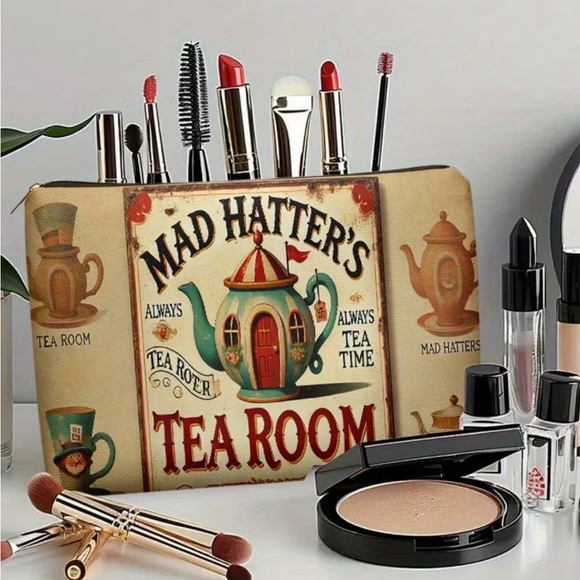Handbags - New Mad Hatters Tea Room Alice in Wonderland makeup cosmetic bag